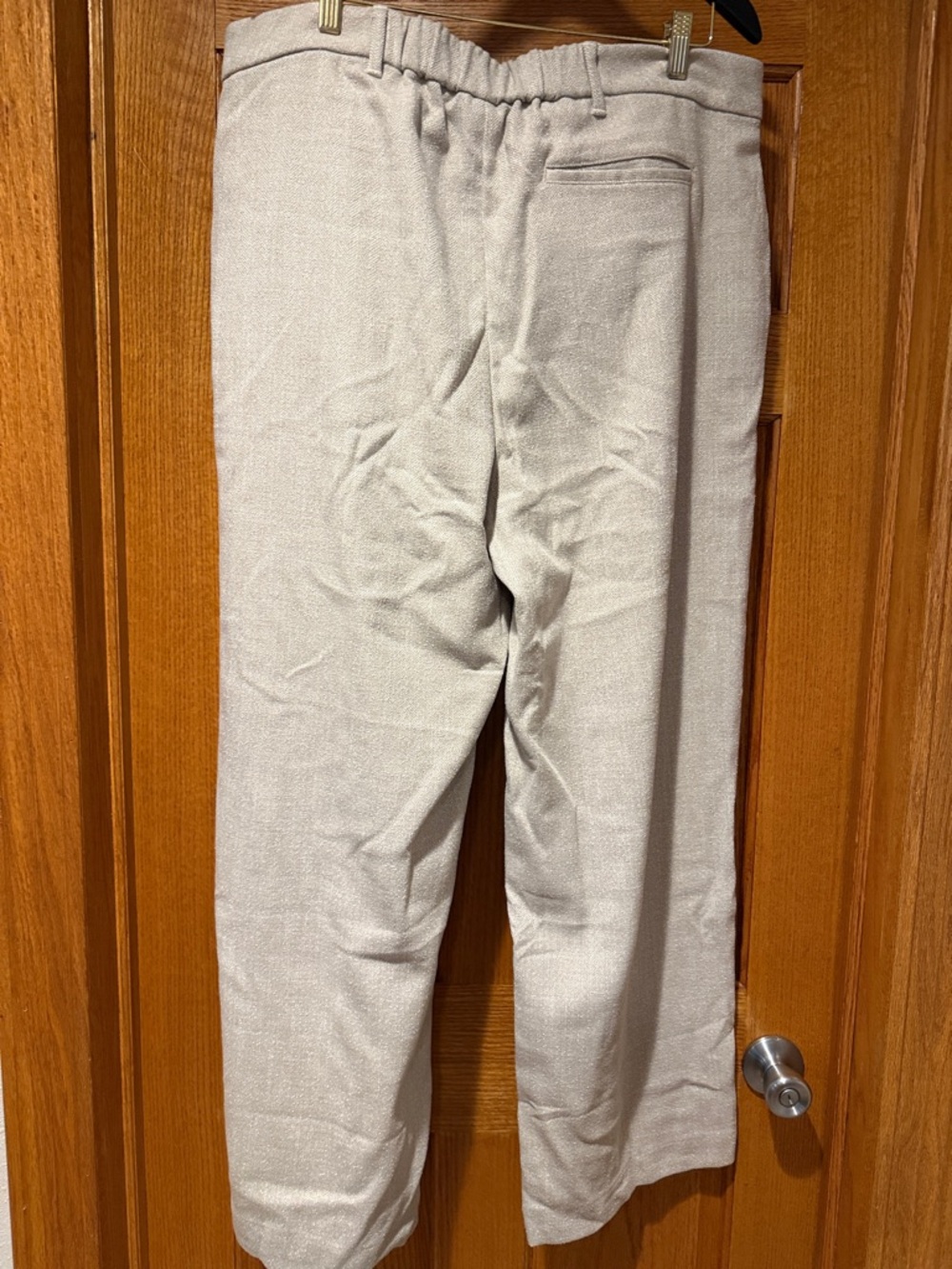 Old Navy Light Cream Straight-Leg Trousers - Picture 2 of 7
